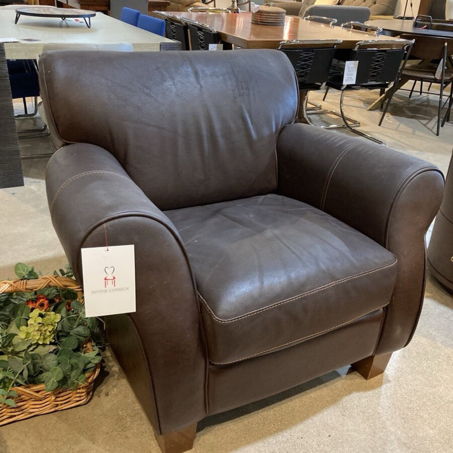 Divani Chateau D'ax Leather Roll-Arm Chair - image-2