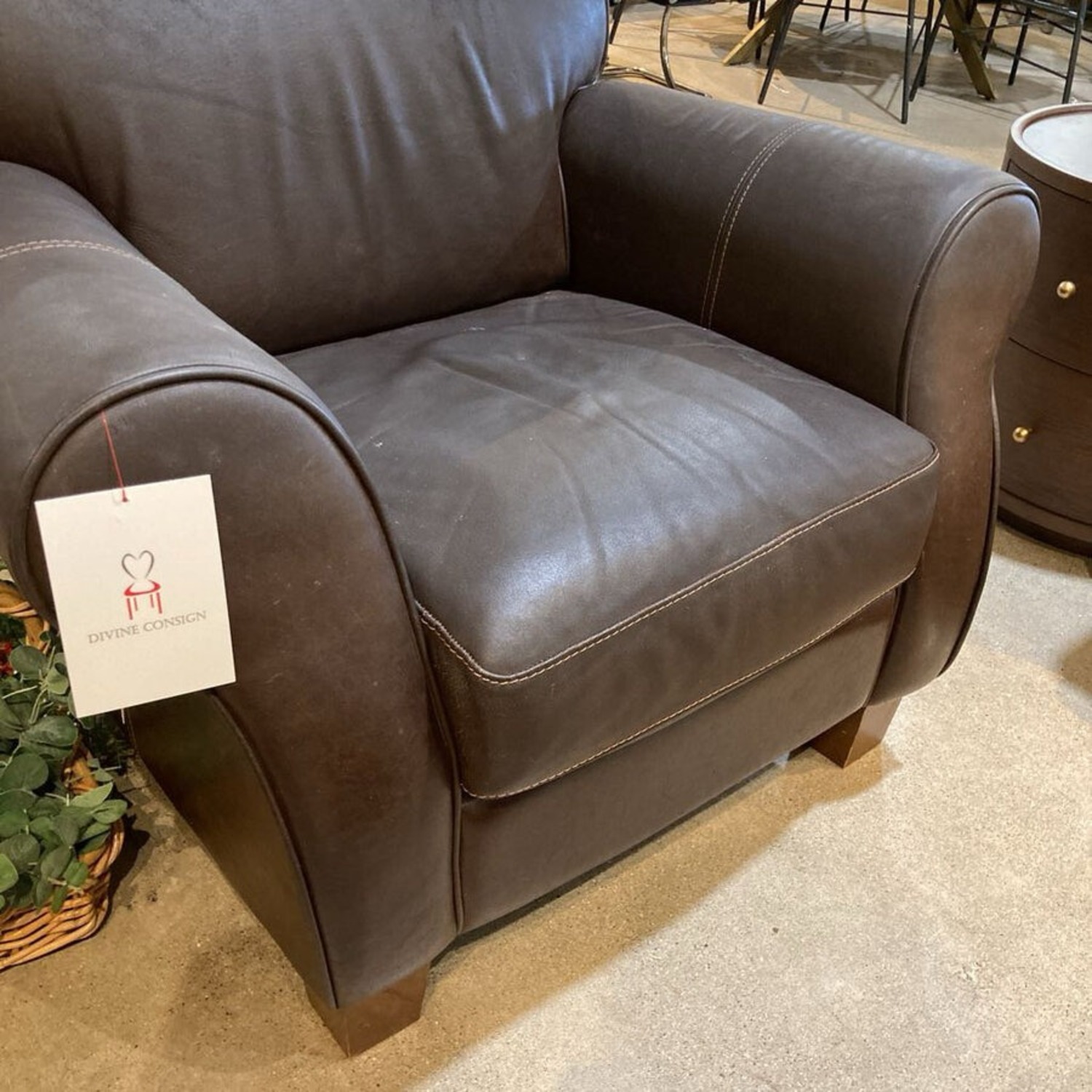 Divani Chateau D'ax Leather Roll-Arm Chair - image-5