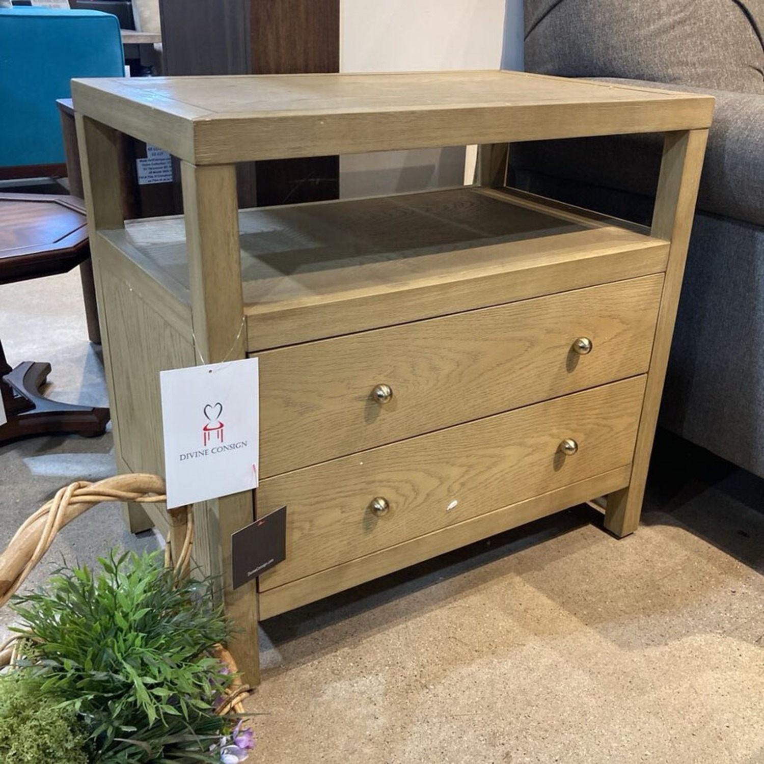 Celine 2-Drawer Nightstand Light Oak - image-2