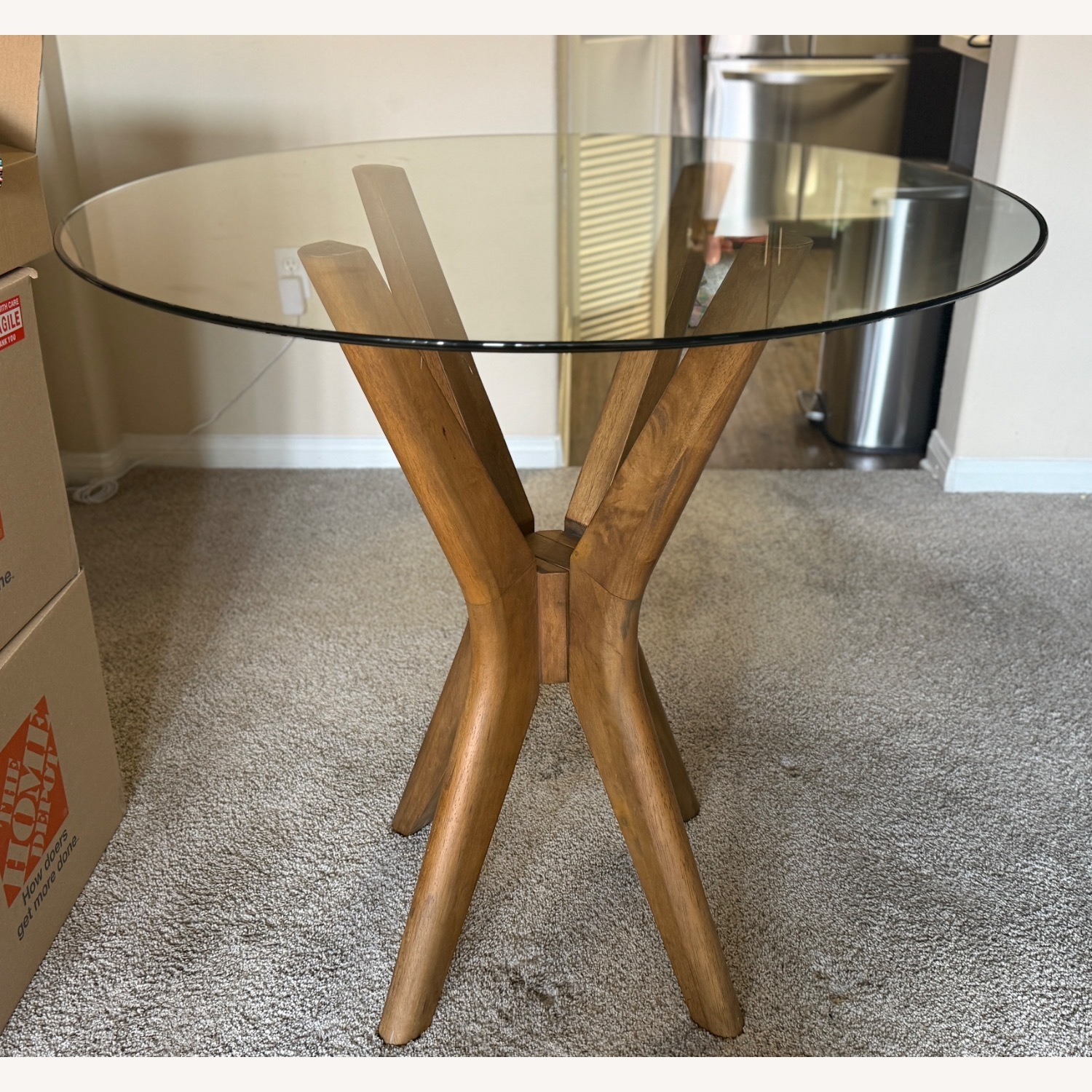 West Elm Glass Dining Table - image-1