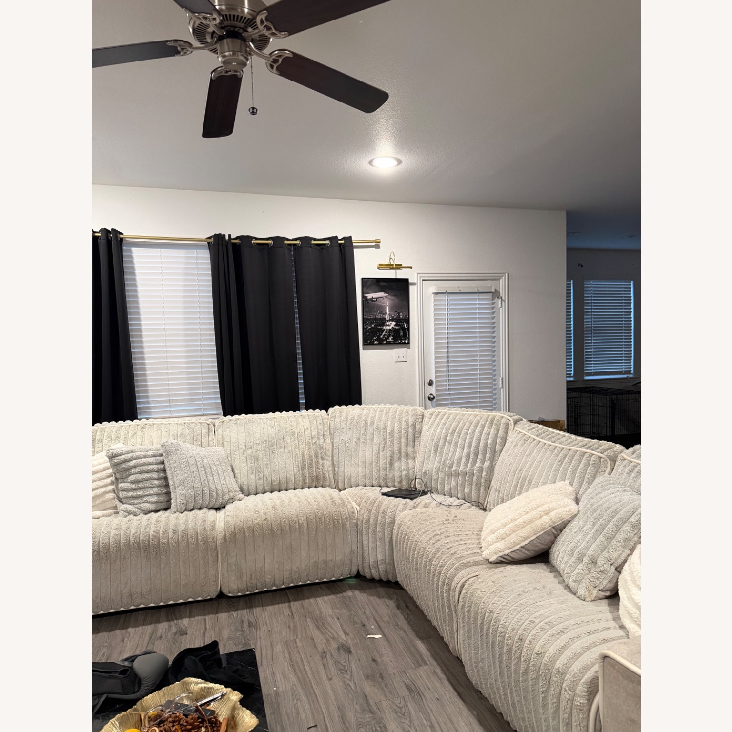 Rooms To Go Gray Power Reclining Sectional - image-1