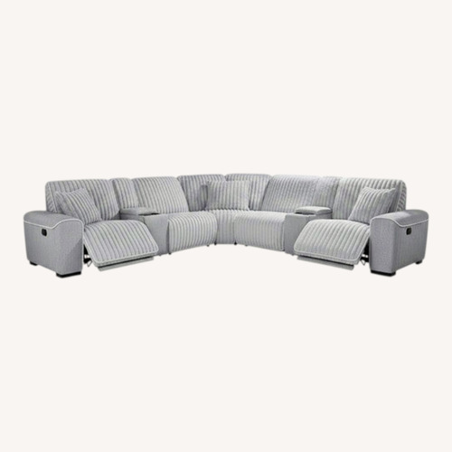 Used Rooms To Go Gray Power Reclining Sectional for sale on AptDeco