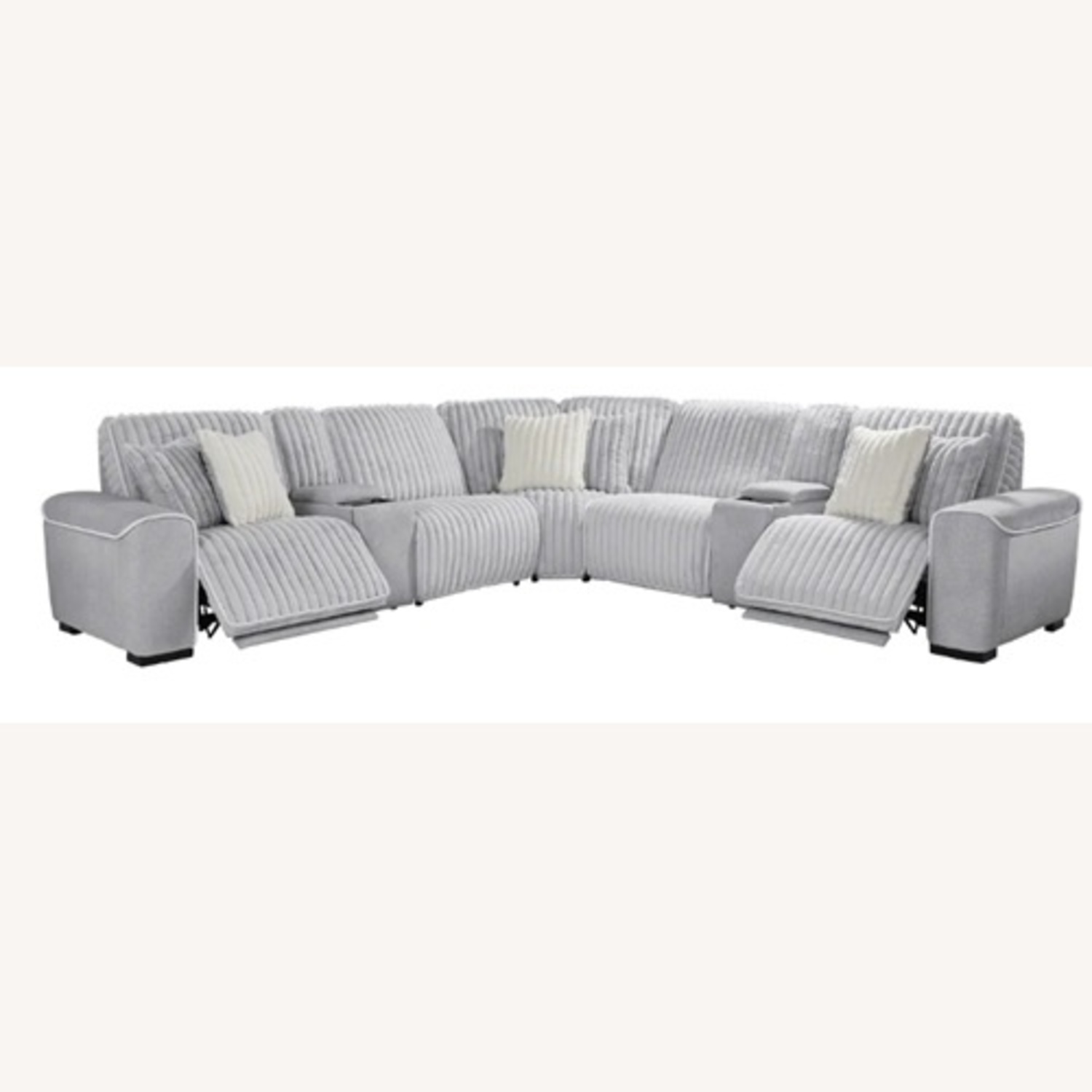 Rooms To Go Gray Power Reclining Sectional - image-6