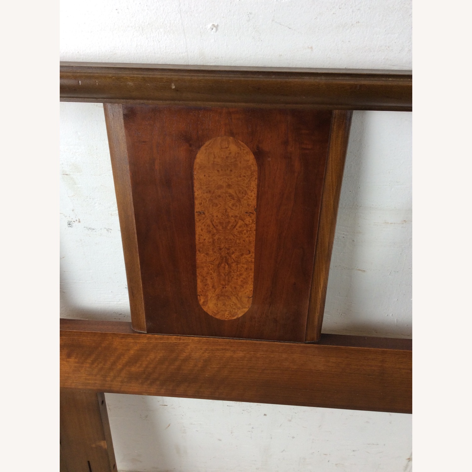 Mid Century Full Size Headboard with Burl Inlay - image-7