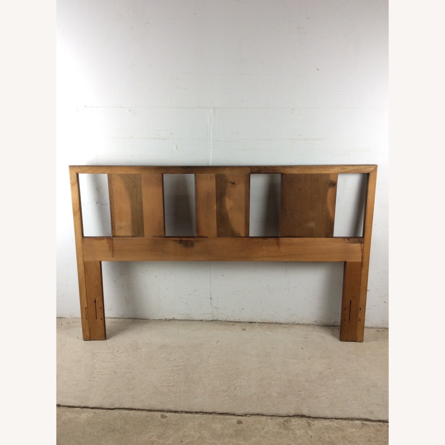 Mid Century Full Size Headboard with Burl Inlay - image-20