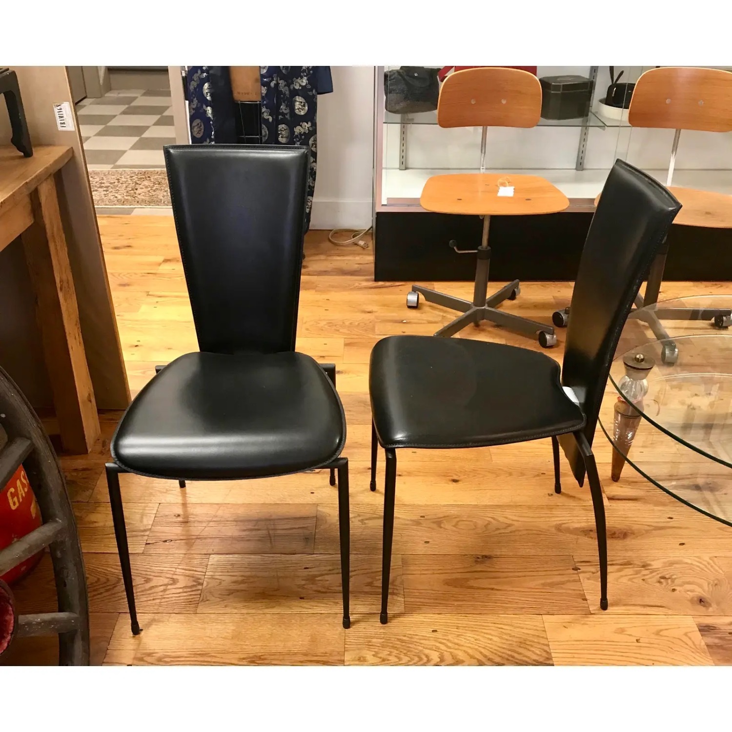 Vintage Italian Leather Dining Chairs - image-7