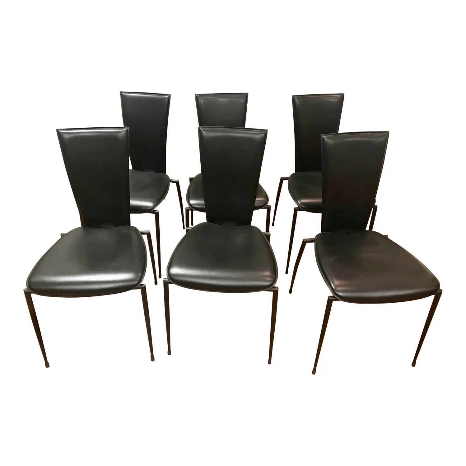 Vintage Italian Leather Dining Chairs - image-1