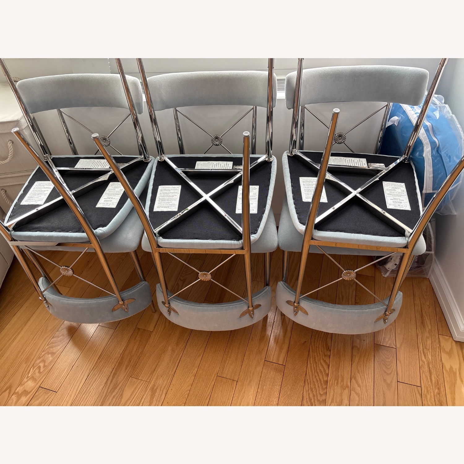 Jonathan Adler Rider Blue Velvet Dining Chairs - image-1