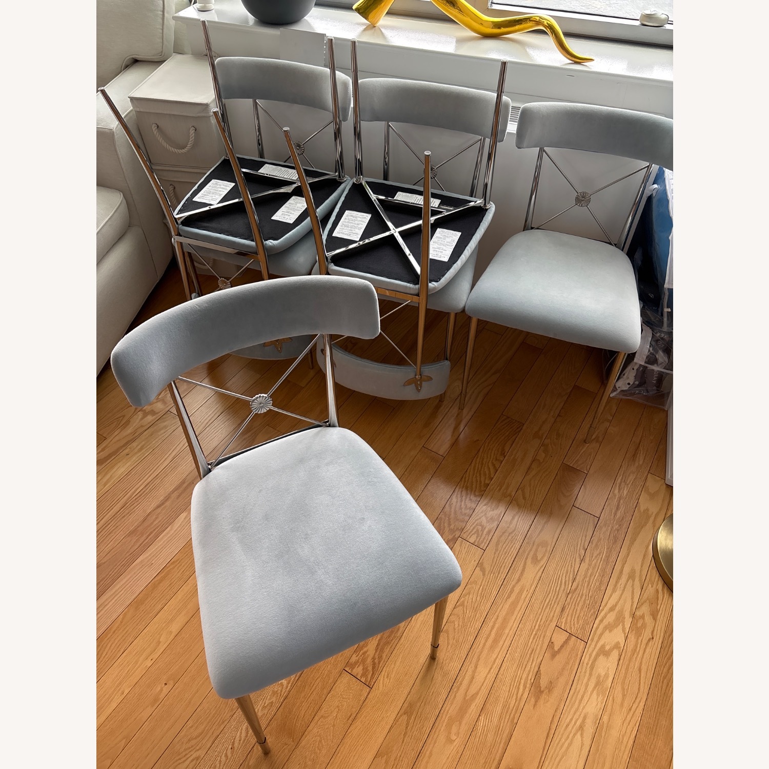 Jonathan Adler Rider Blue Velvet Dining Chairs - image-2