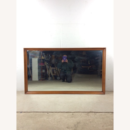 Used MCM Long Rectangular Wall Mirror with Walnut Frame for sale on AptDeco