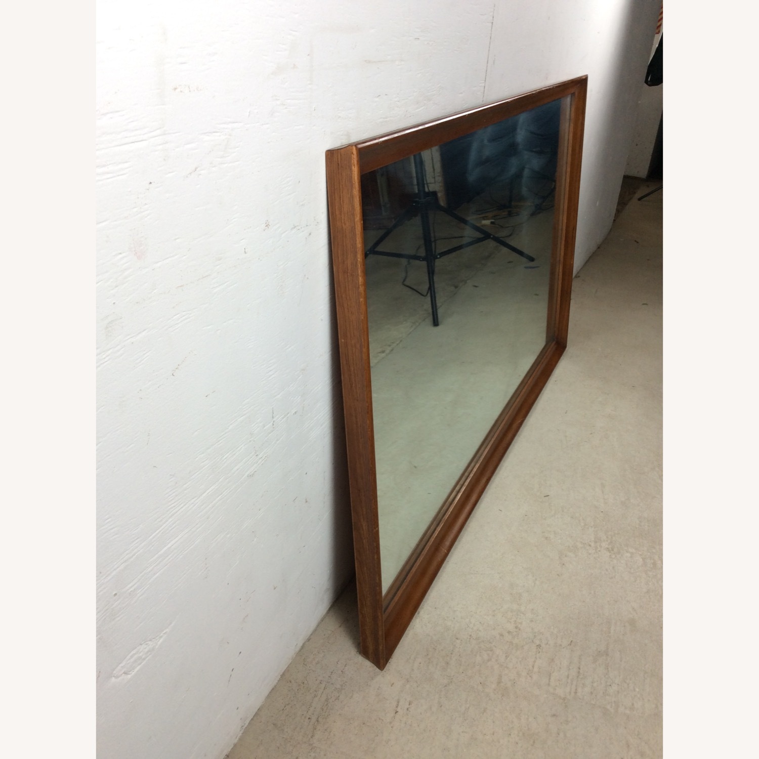 MCM Long Rectangular Wall Mirror with Walnut Frame - image-16