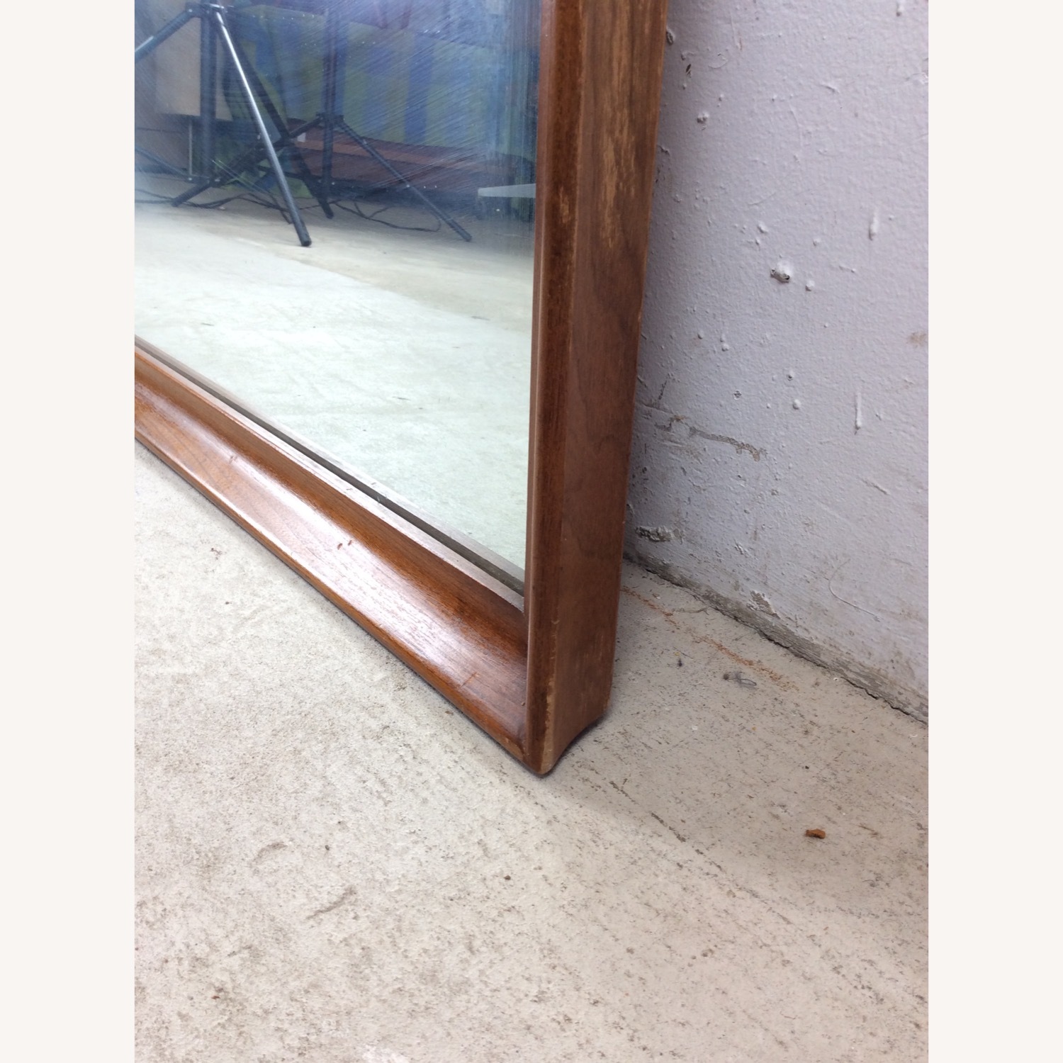 MCM Long Rectangular Wall Mirror with Walnut Frame - image-14