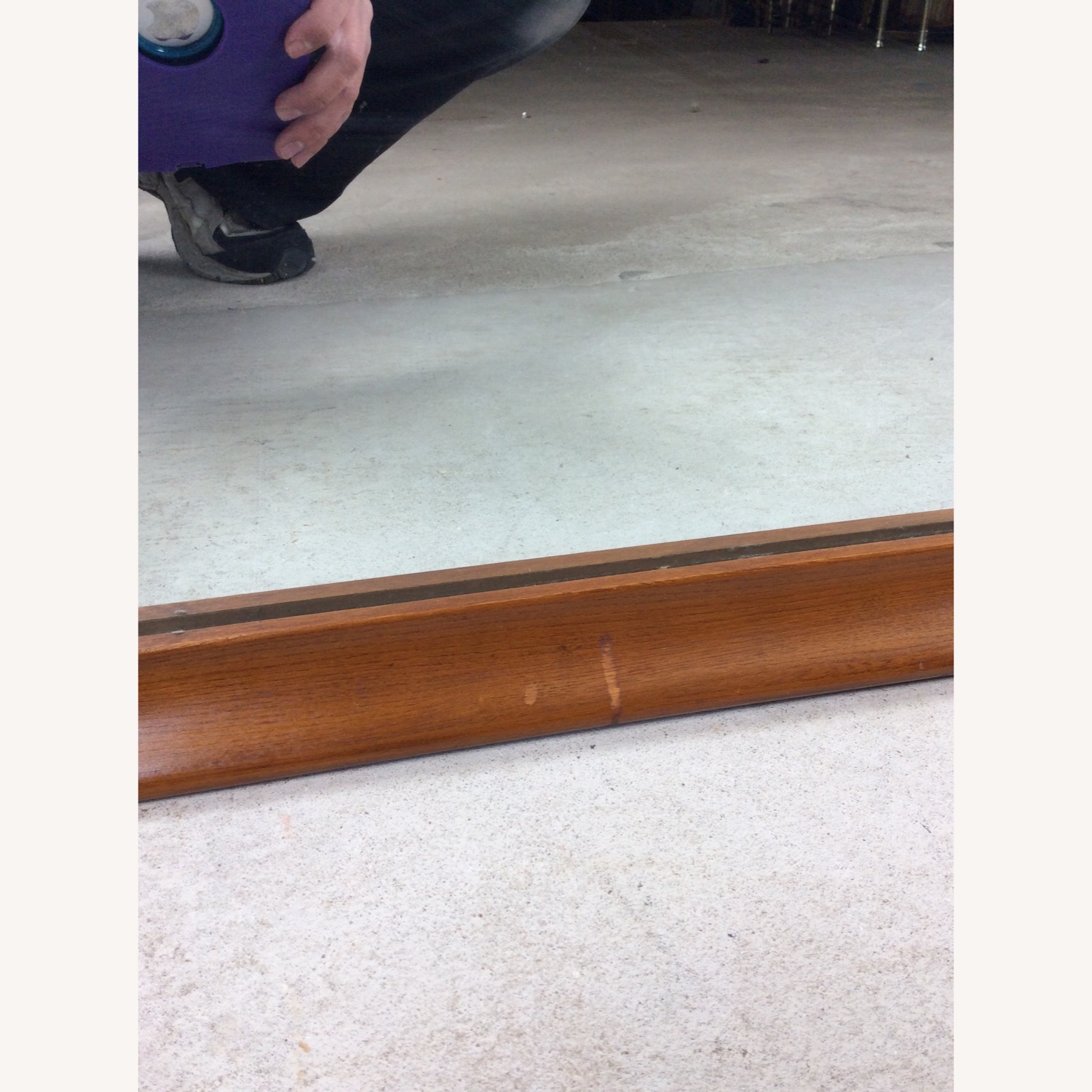 MCM Long Rectangular Wall Mirror with Walnut Frame - image-10