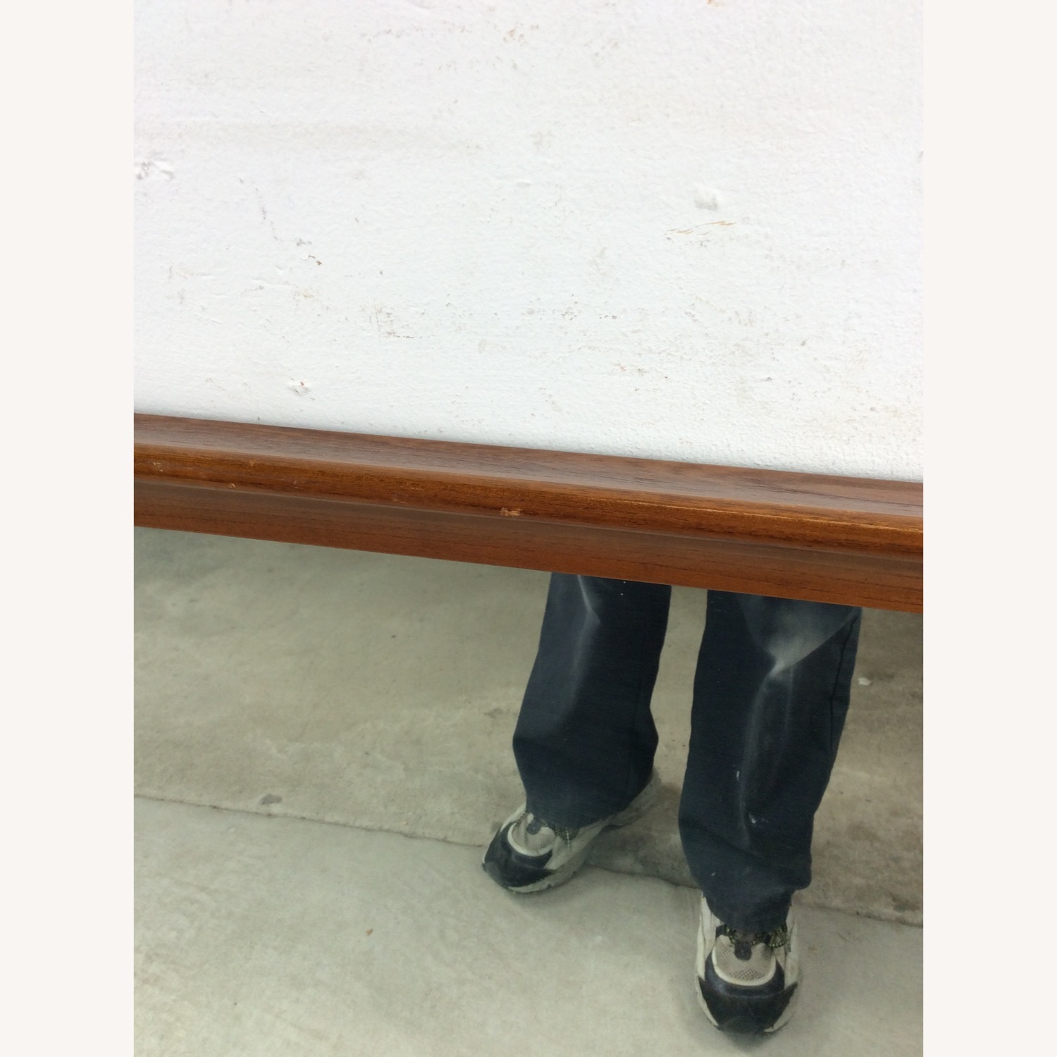 MCM Long Rectangular Wall Mirror with Walnut Frame - image-5