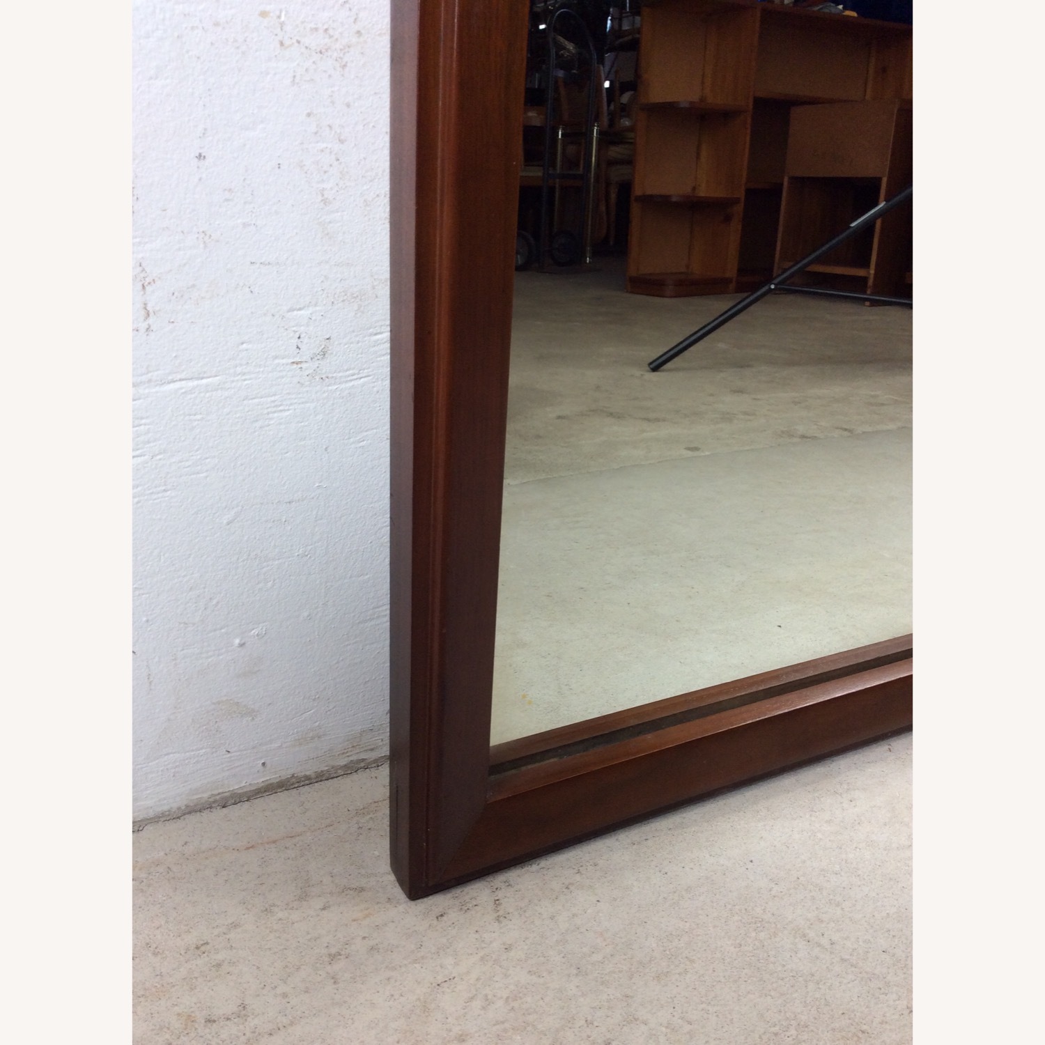 Mid Century Wall Mirror with Basket Weave Detail - image-10