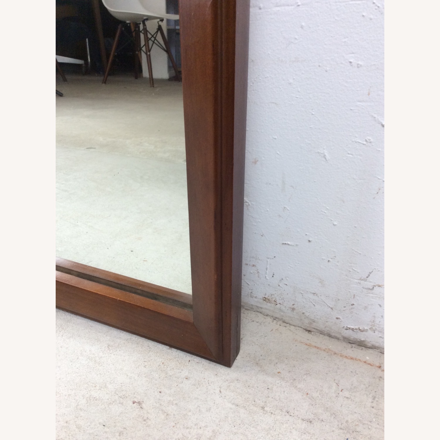 Mid Century Wall Mirror with Basket Weave Detail - image-11