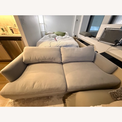 Used West Elm Haven Storm Gray Sofa 82” for sale on AptDeco