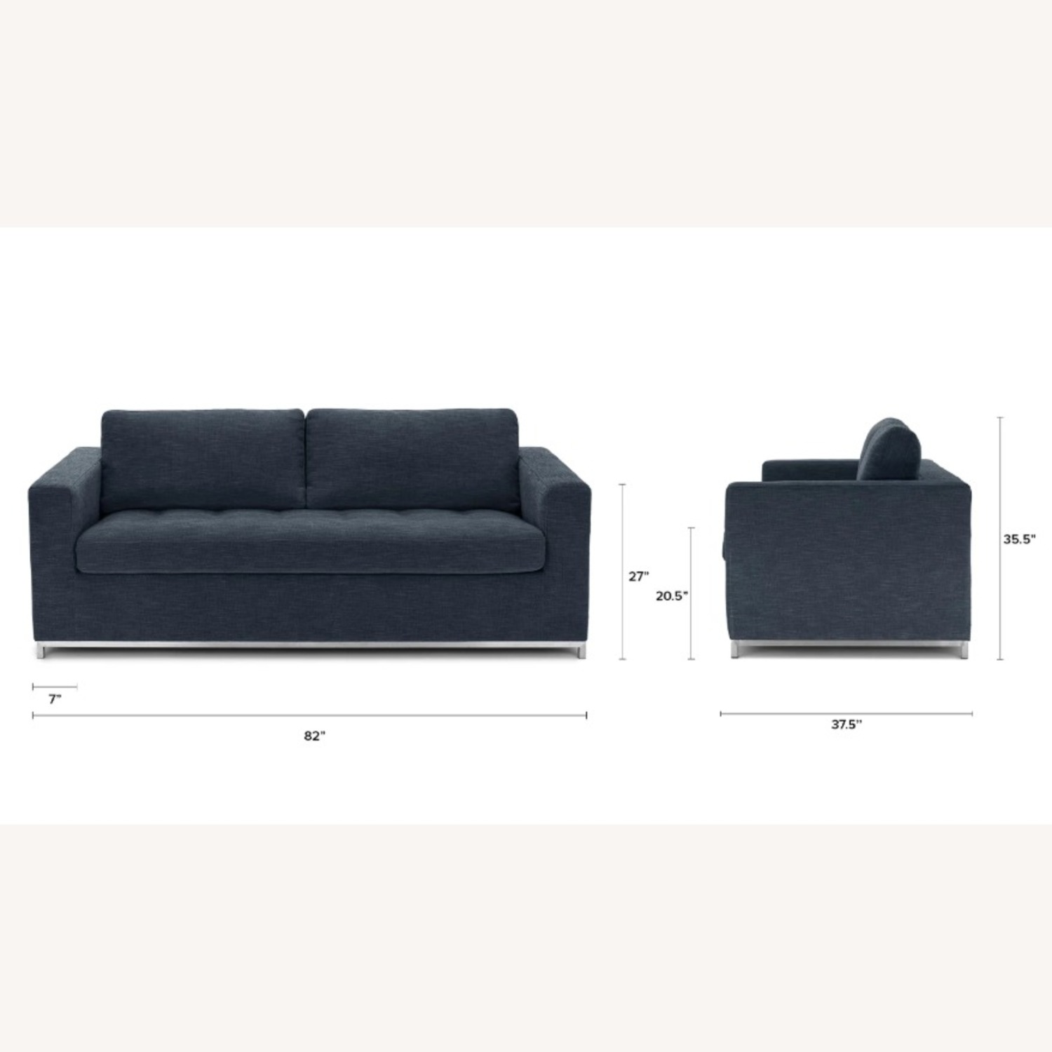 Article Soma 82" Sofa Bed - Midnight Blue - image-5