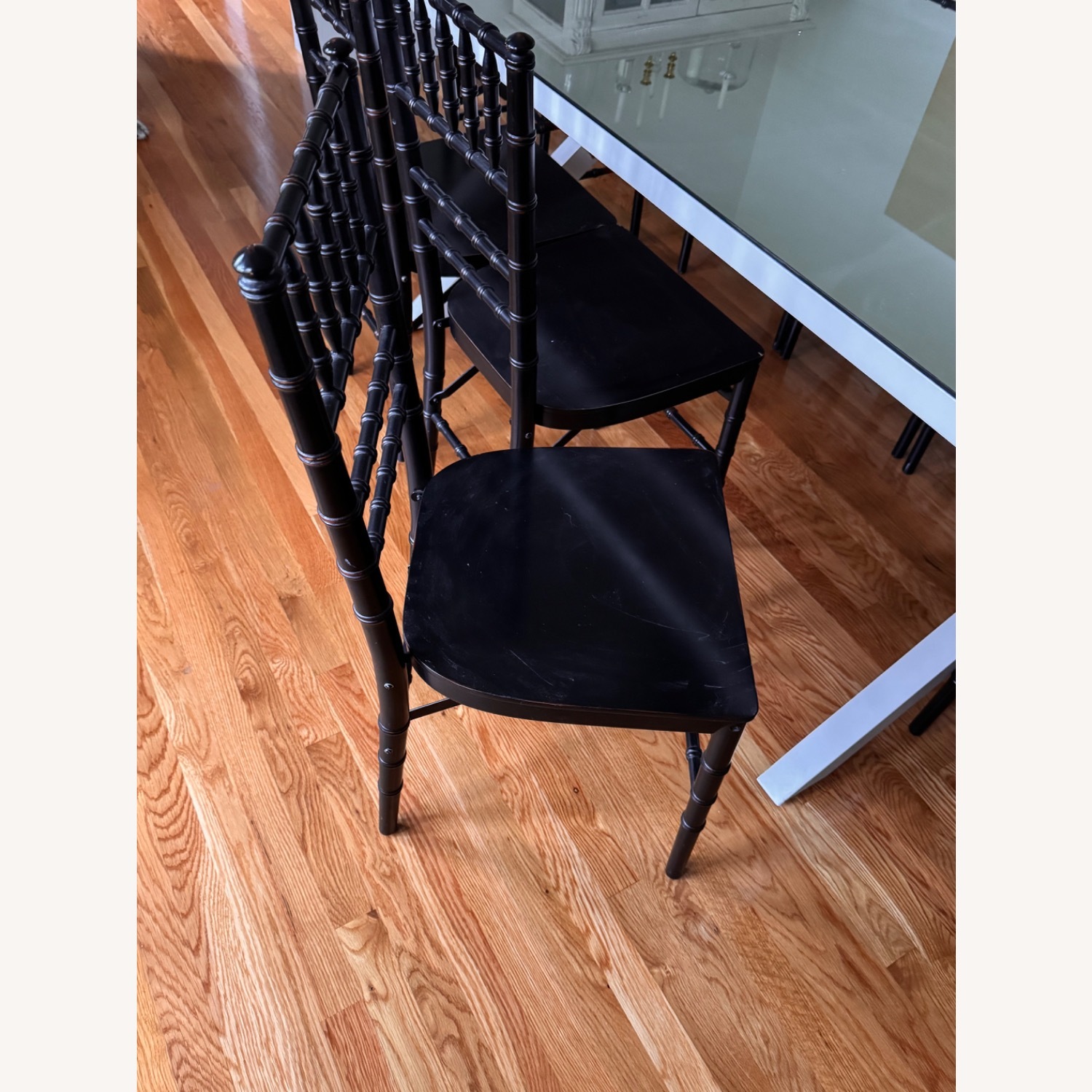 Ballard Designs Black Wood Dining Chairs - image-5