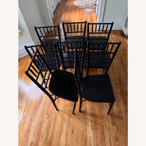 Used Ballard Designs Black Wood Dining Chairs for sale on AptDeco