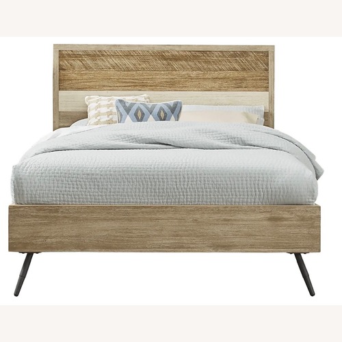Used Rooms To Go Midtown Loft Natural 3 Pc Queen Panel Bed for sale on AptDeco