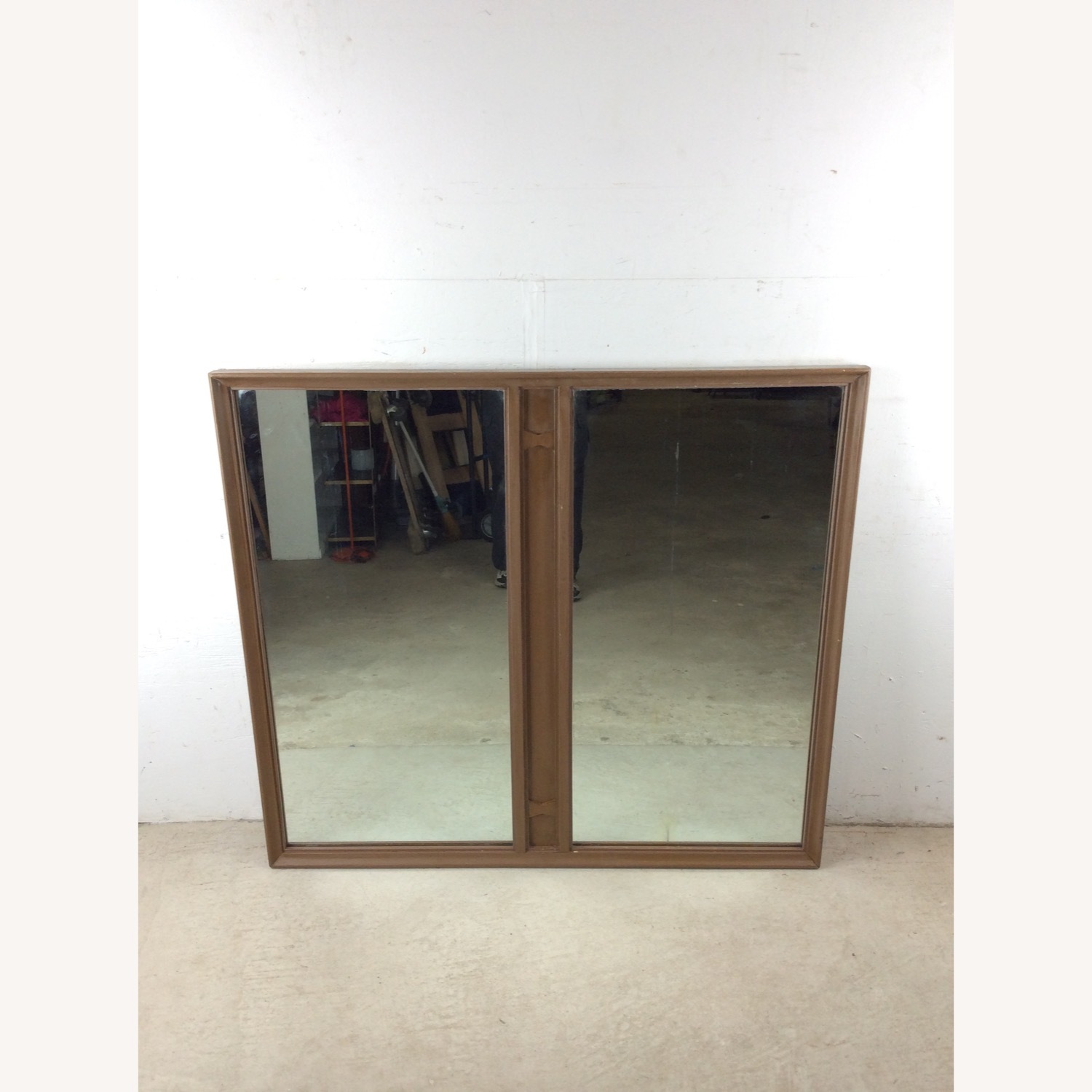 Mid Century Rectangular Wall Mirror with 2 Panels - image-2