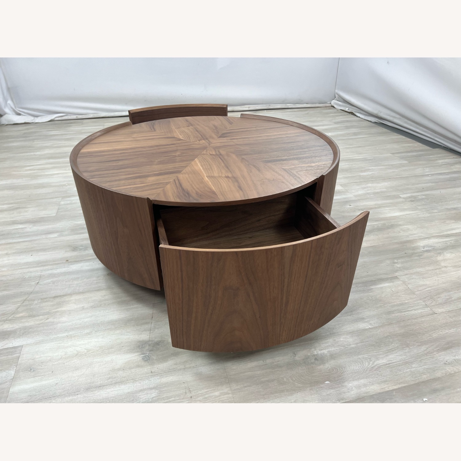 Latitude Run Walnut Round Coffee Table  Storage  - image-7