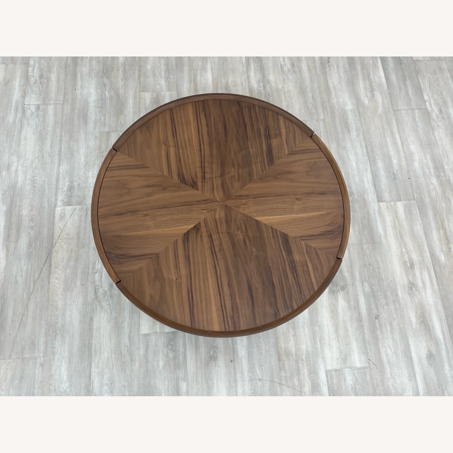 Latitude Run Walnut Round Coffee Table  Storage  - image-2