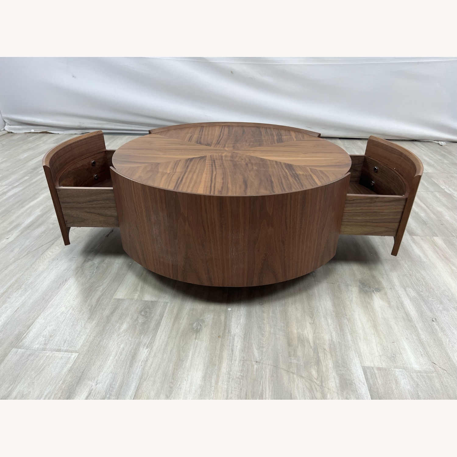 Latitude Run Walnut Round Coffee Table  Storage  - image-4