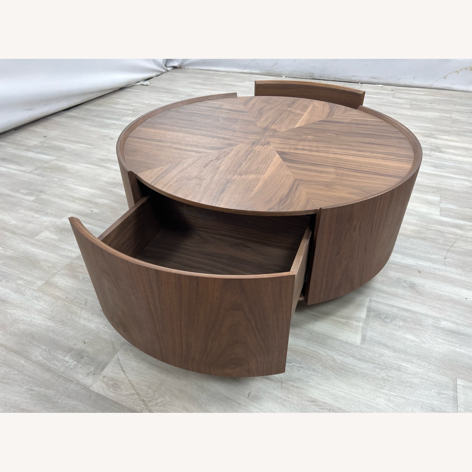 Latitude Run Walnut Round Coffee Table  Storage  - image-8