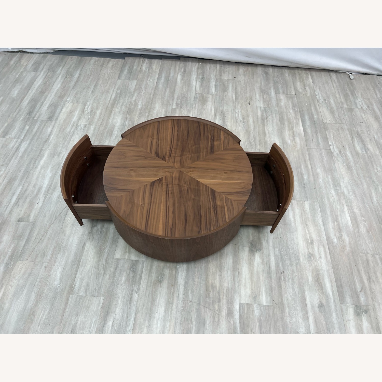 Latitude Run Walnut Round Coffee Table  Storage  - image-3