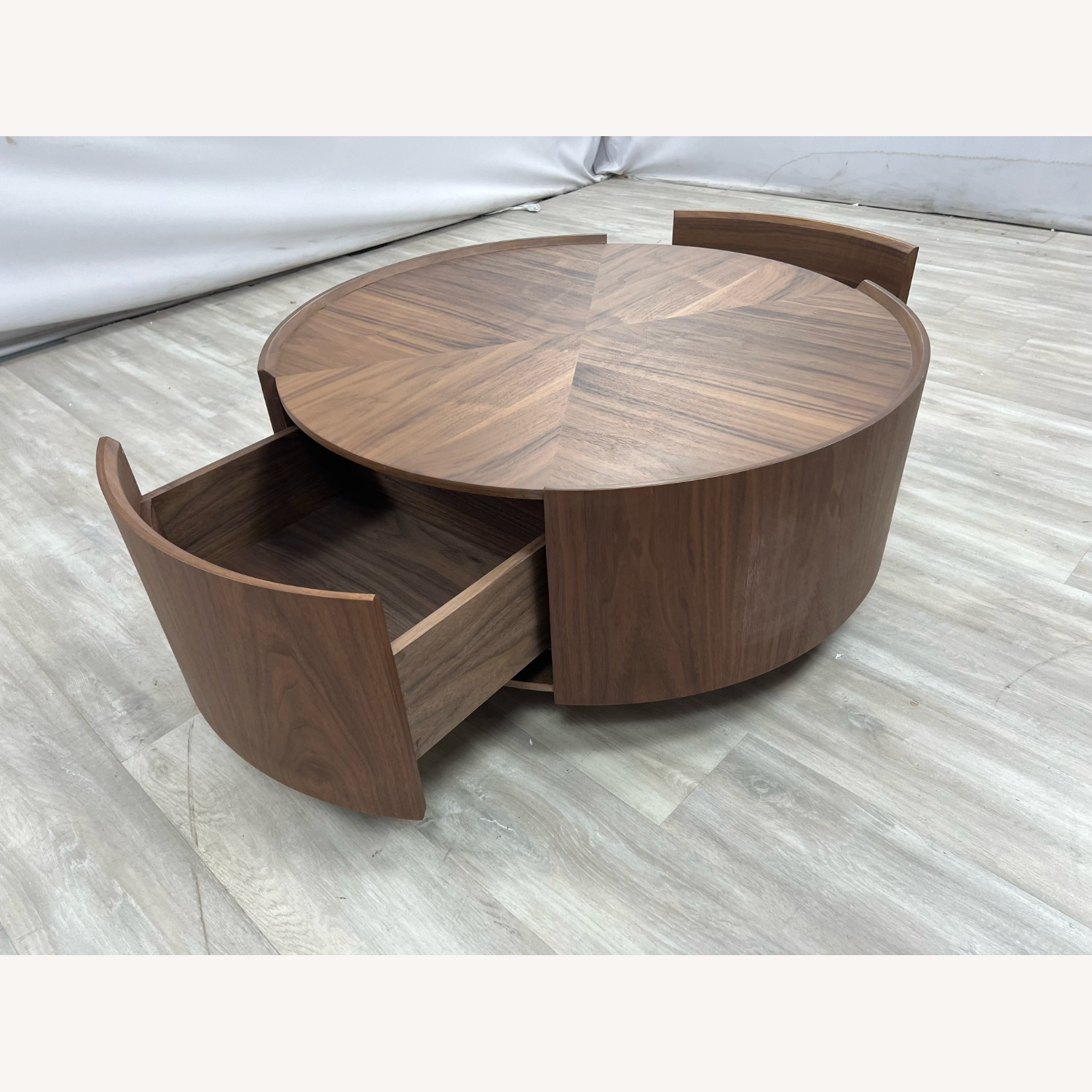 Latitude Run Walnut Round Coffee Table  Storage  - image-6