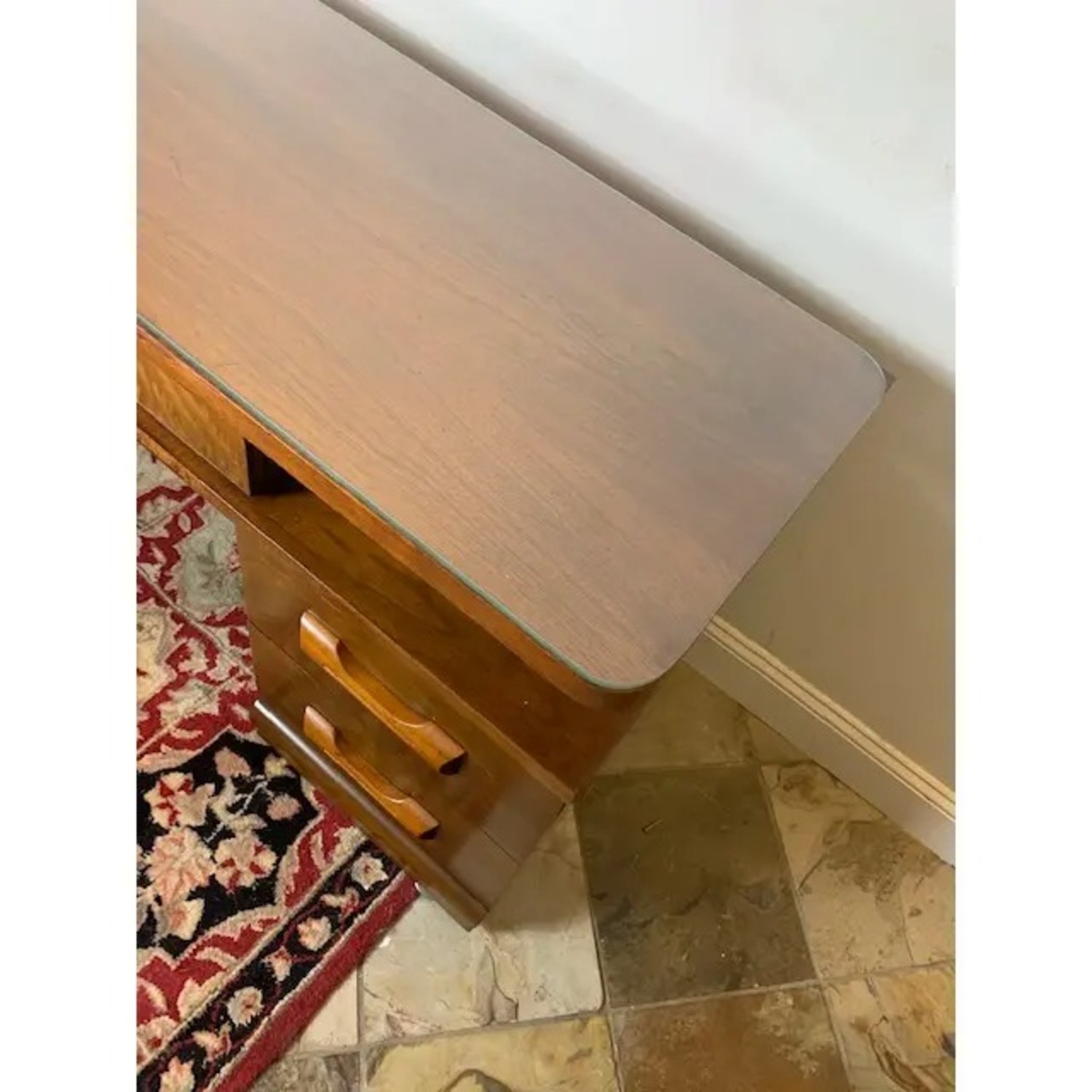  Art Deco Vanity With Glass Top 1980s - image-3