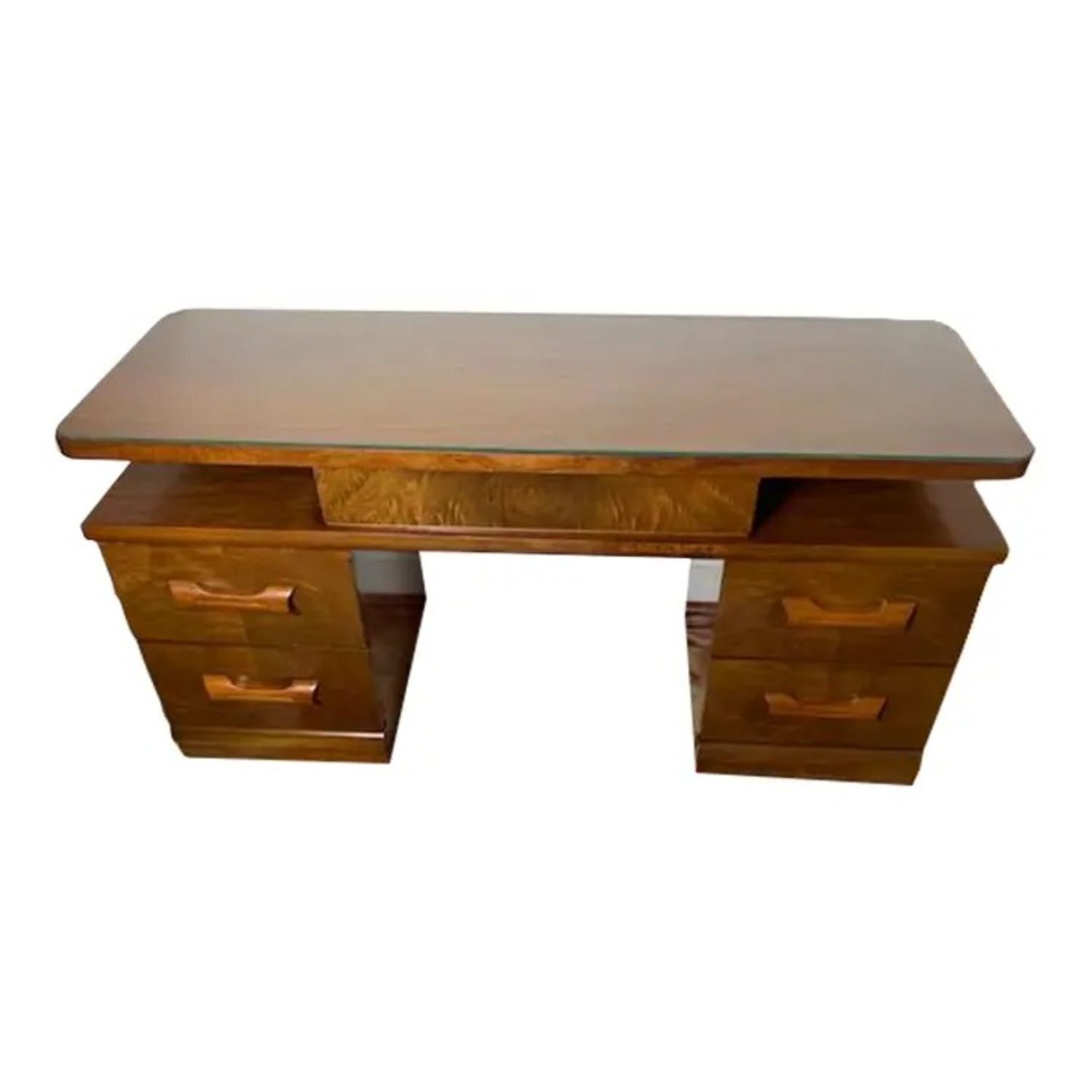  Art Deco Vanity With Glass Top 1980s - image-1