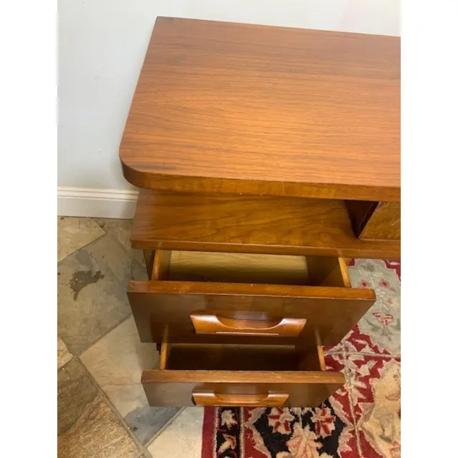  Art Deco Vanity With Glass Top 1980s - image-6