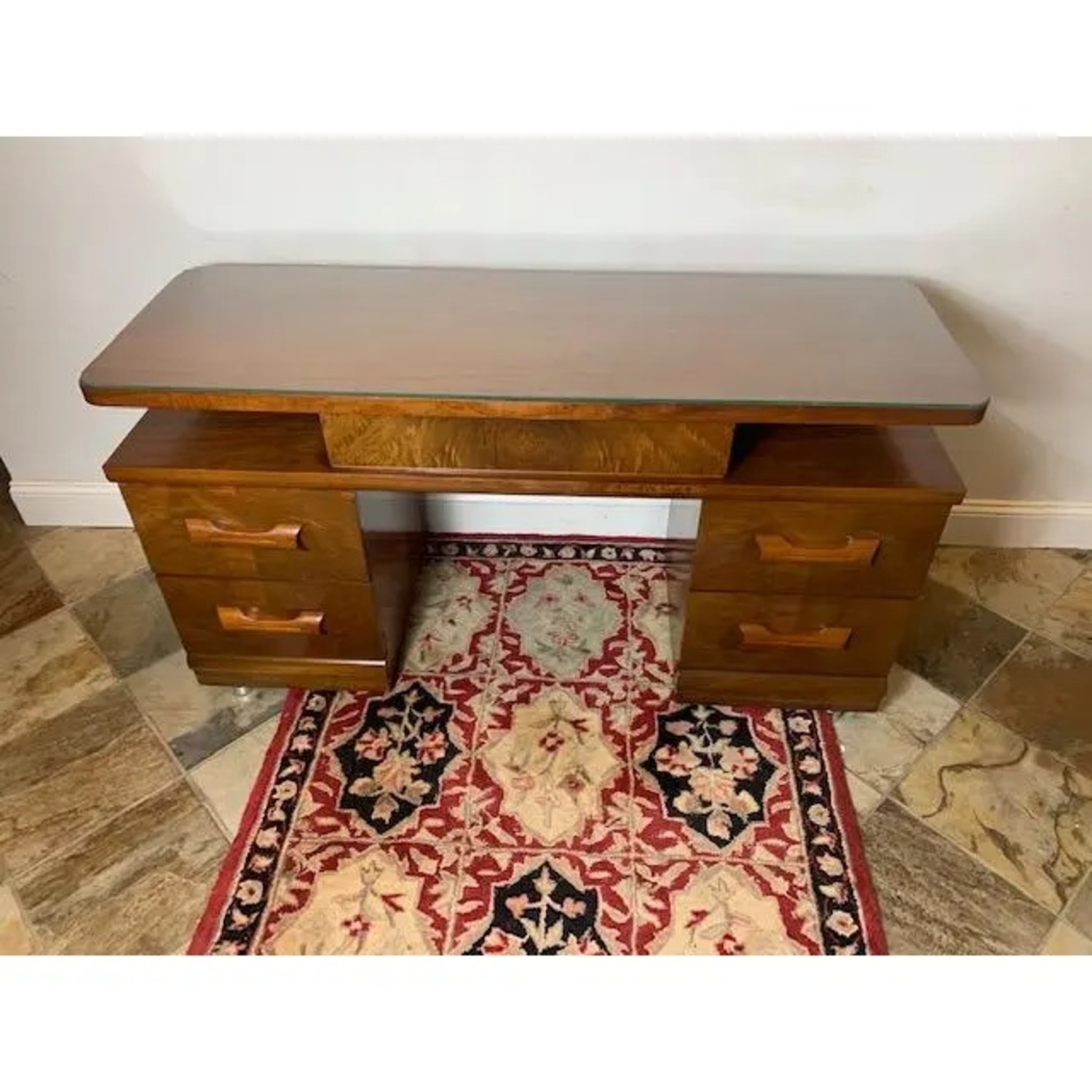  Art Deco Vanity With Glass Top 1980s - image-4