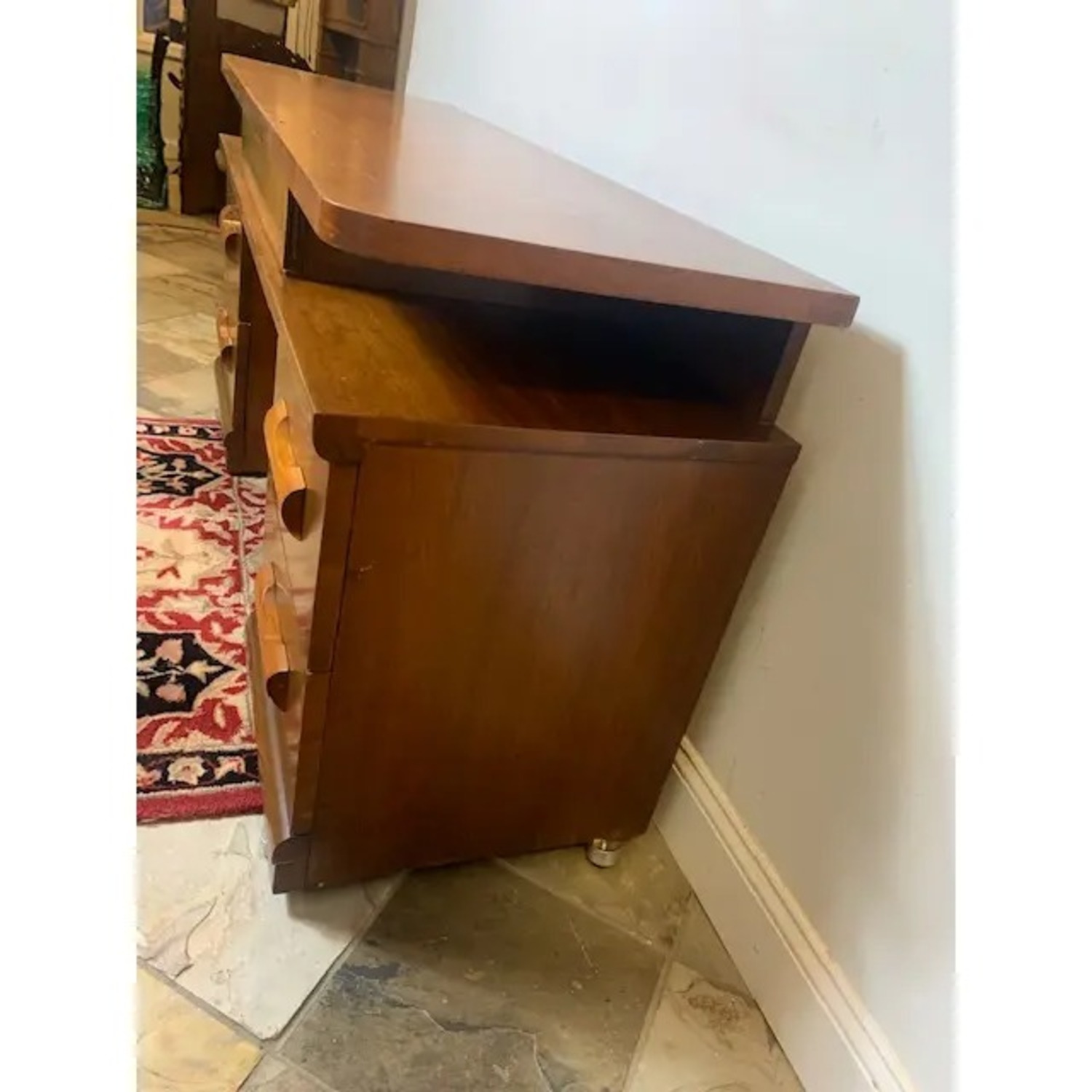  Art Deco Vanity With Glass Top 1980s - image-2