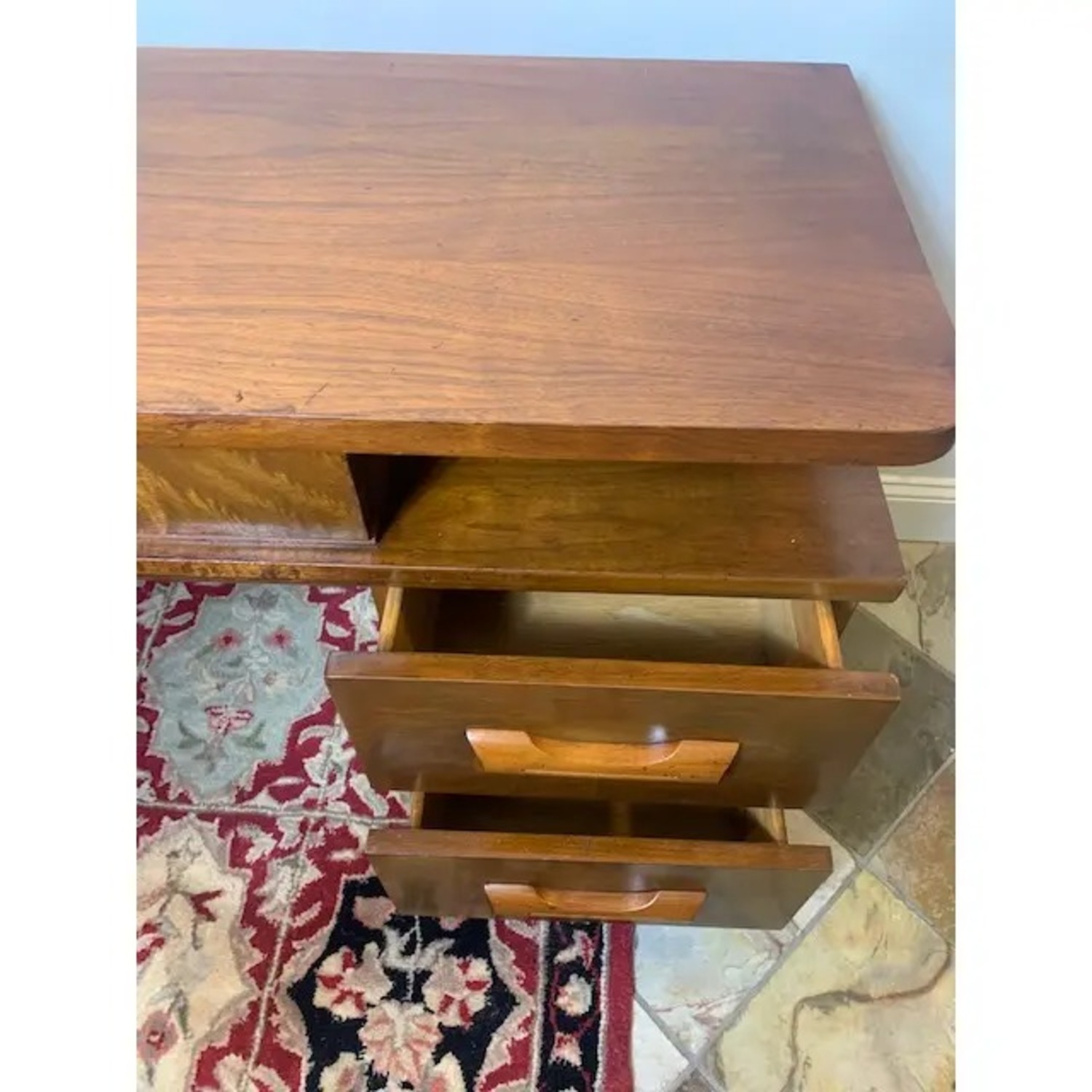  Art Deco Vanity With Glass Top 1980s - image-7