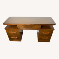  Art Deco Vanity With Glass Top 1980s