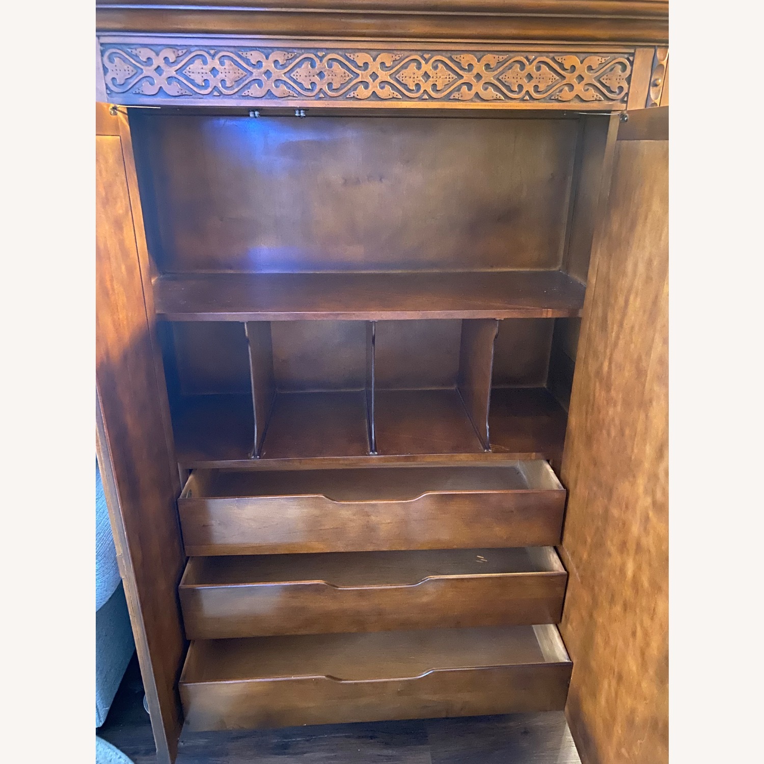 Baker Furniture Dark Brown Wood Armoire - image-2