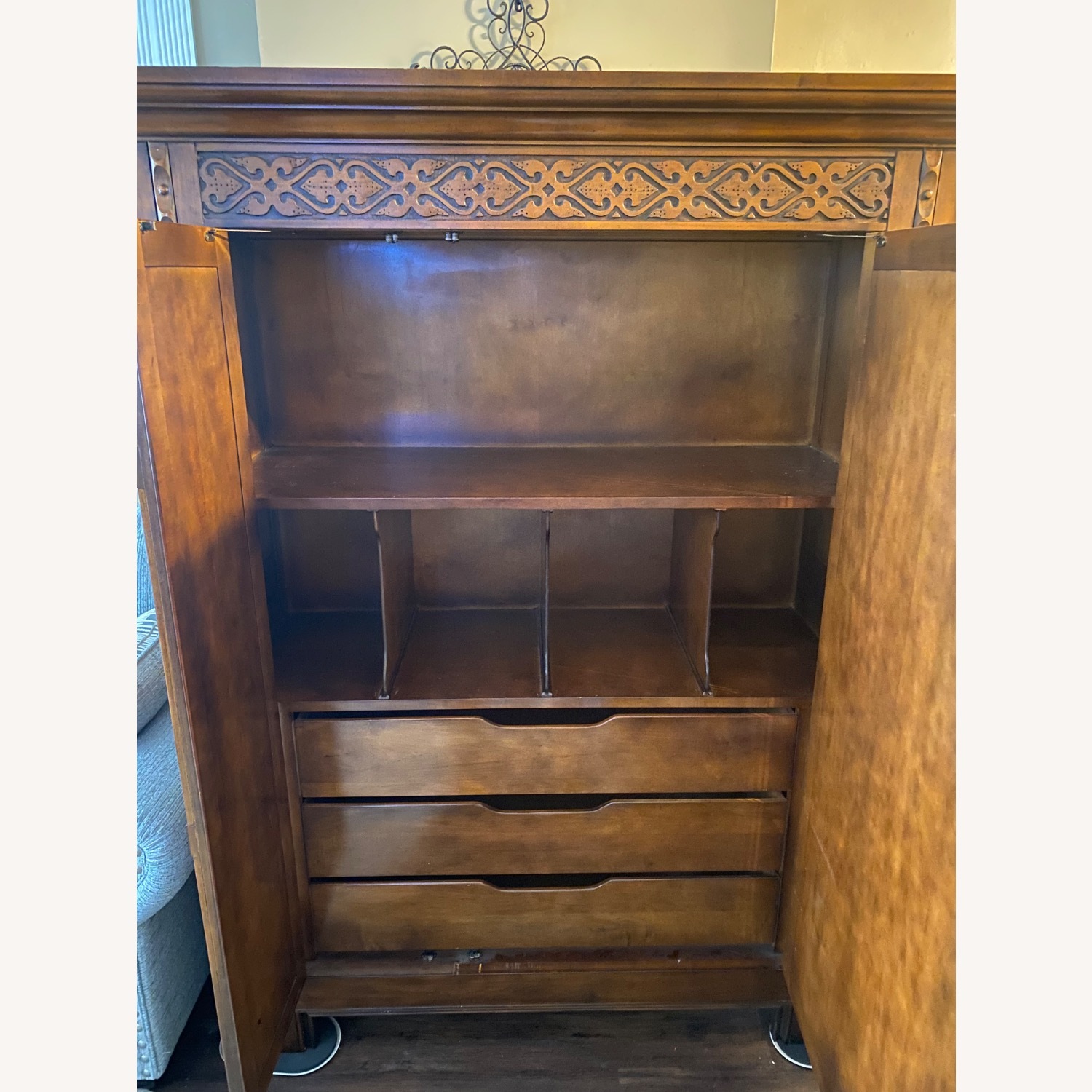 Baker Furniture Dark Brown Wood Armoire - image-3