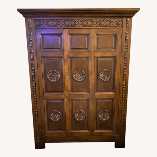 Used Baker Furniture Dark Brown Wood Armoire for sale on AptDeco