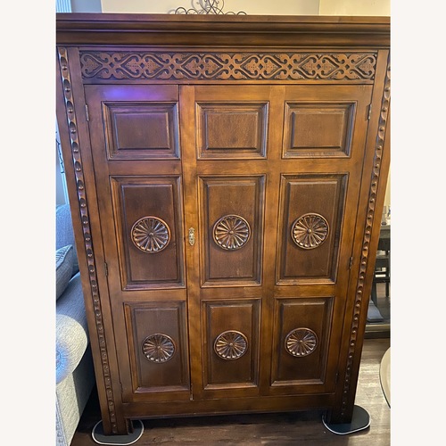 Used Baker Furniture Dark Brown Wood Armoire for sale on AptDeco