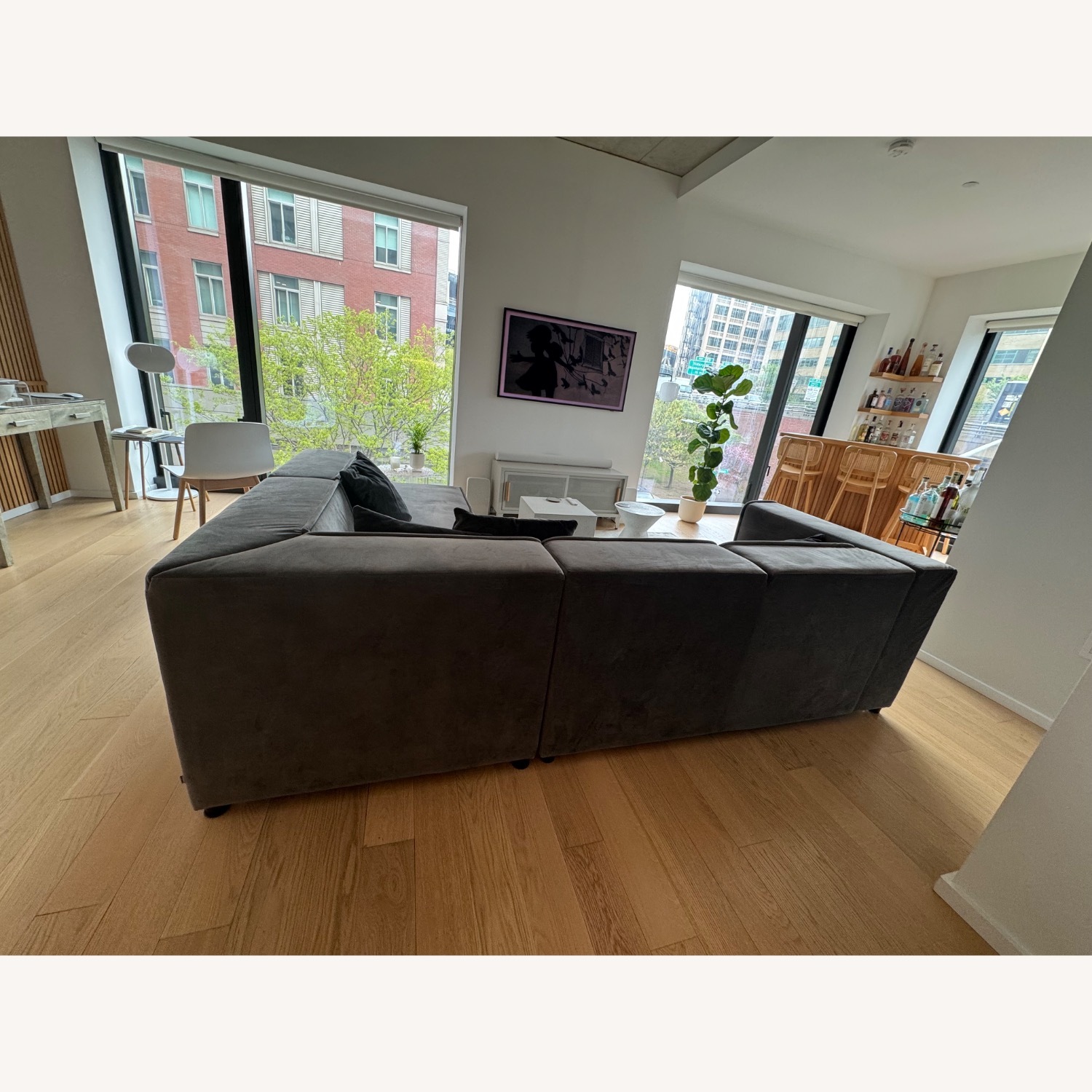 BoConcept Dark Gray Velvet 3+ Piece Sectional - image-2