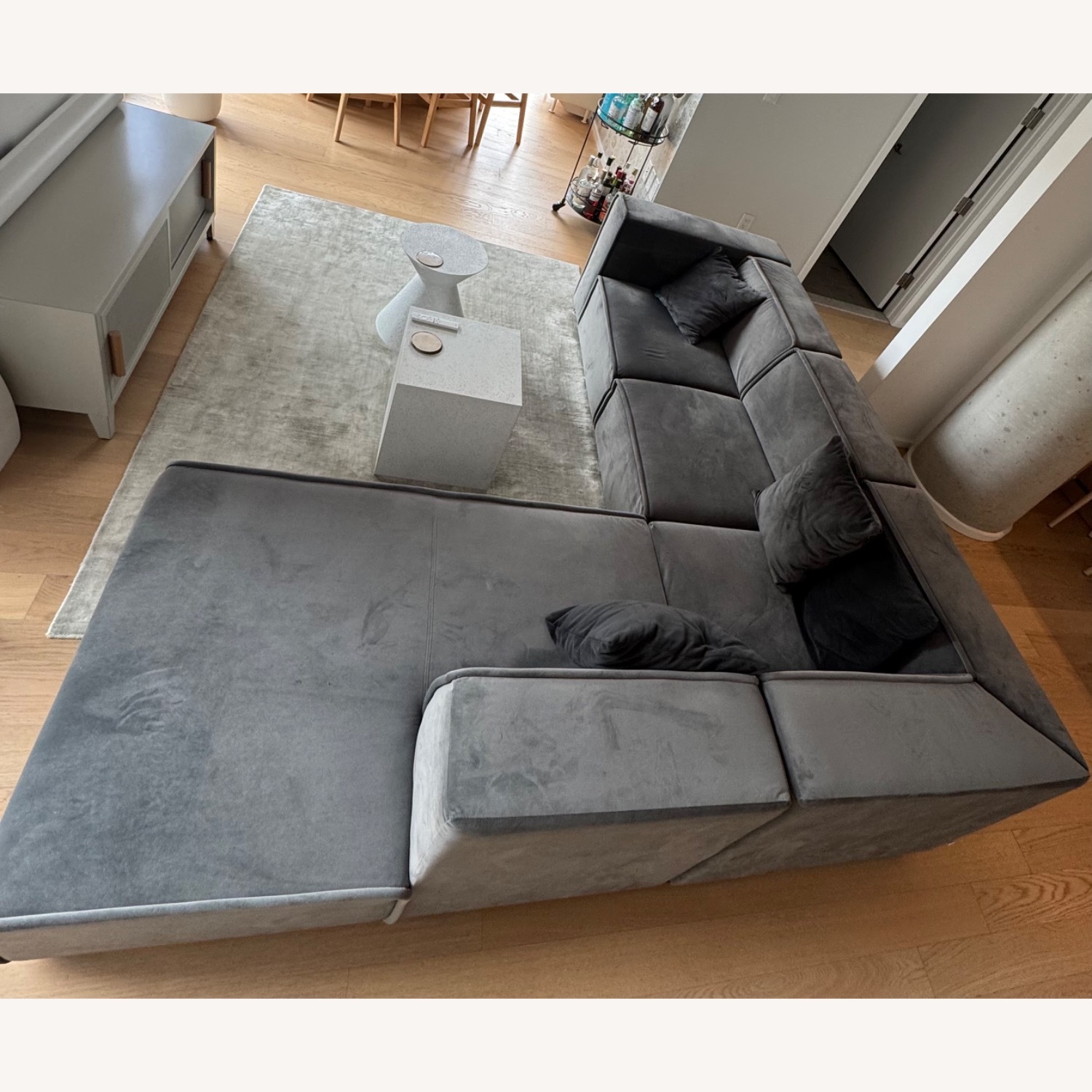 BoConcept Dark Gray Velvet 3+ Piece Sectional - image-1