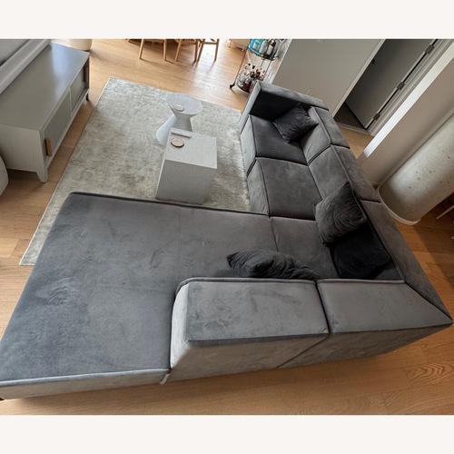 Used BoConcept Dark Gray Velvet 3+ Piece Sectional for sale on AptDeco