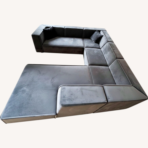 Used BoConcept Dark Gray Velvet 3+ Piece Sectional for sale on AptDeco