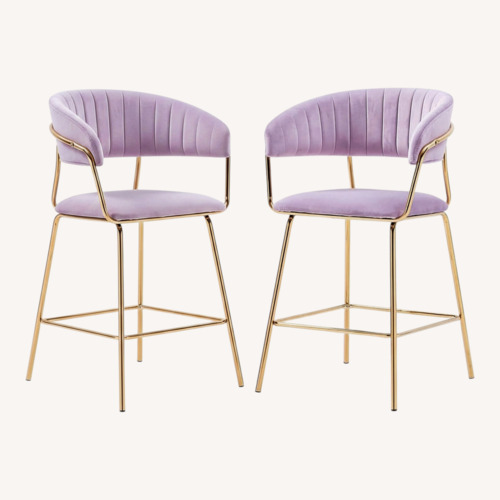 Used Gold Plated with Velour Fabric Bar Chairs for sale on AptDeco