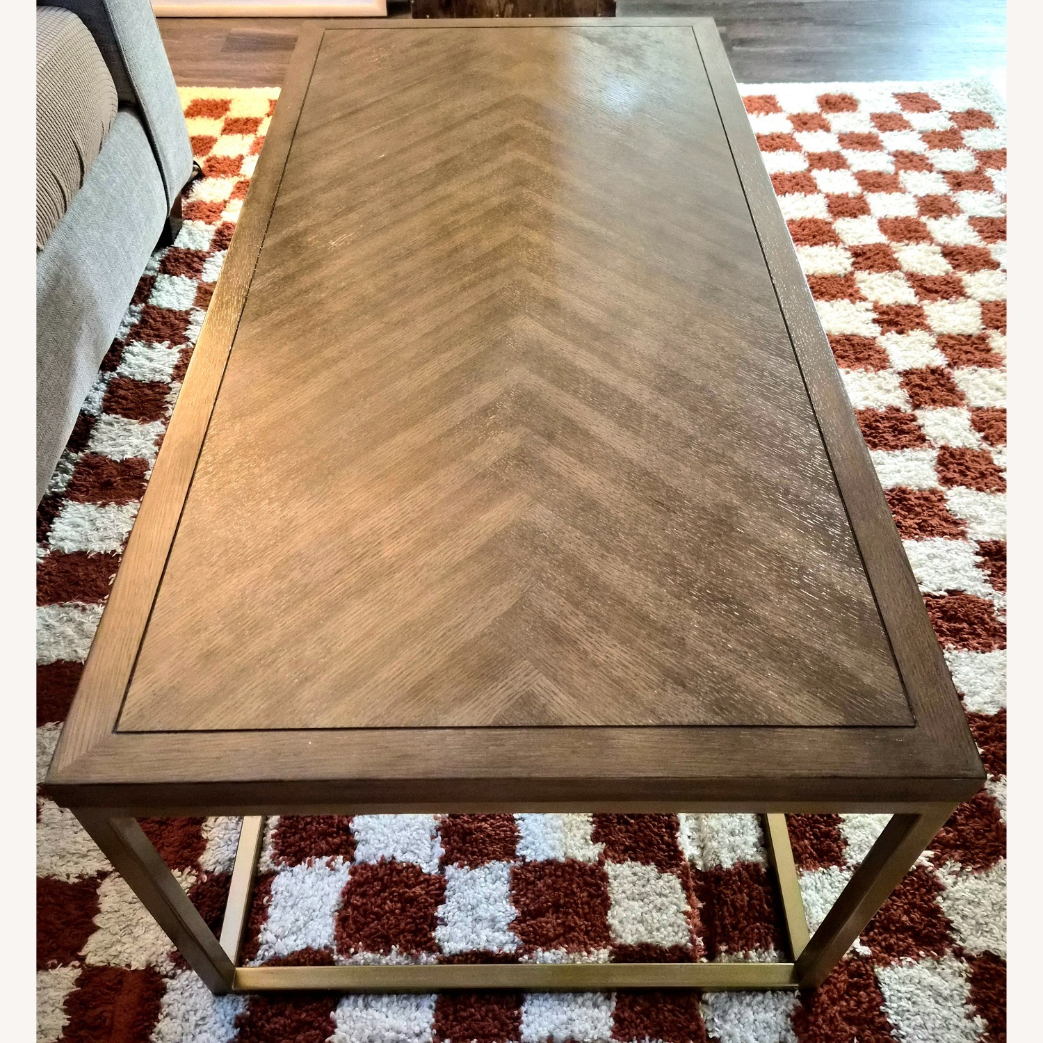 Dark Brown Wood Coffee Table - image-2