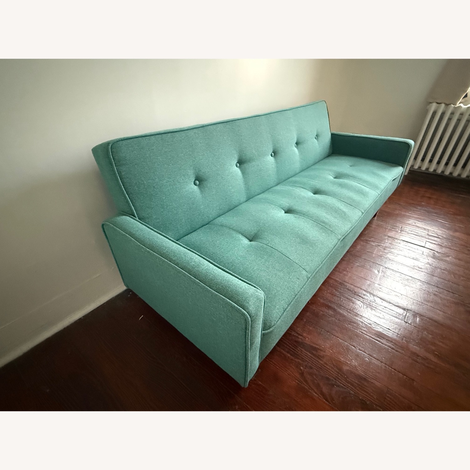 Modern Style Teal Convertible Sofa - image-2